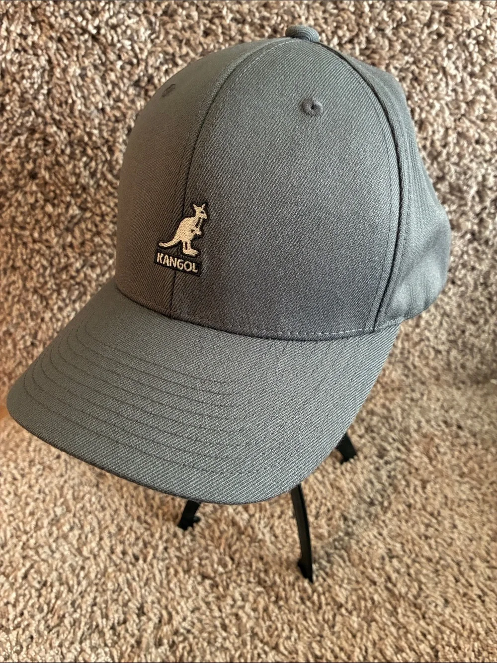 Kangol Charcoal Gray Kangaroo Logo Fitted Flexfit Cap